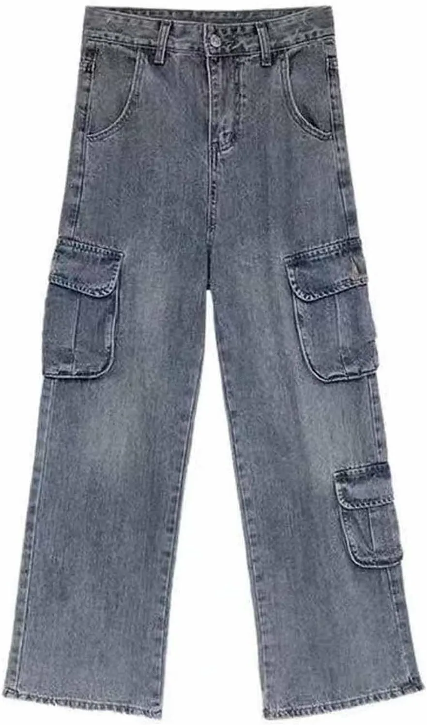 Women's High Waist Baggy Jeans Boyfriend Wide Leg Denim Pants with Pocket Ripped Straight Leg Casual Loose Trouser