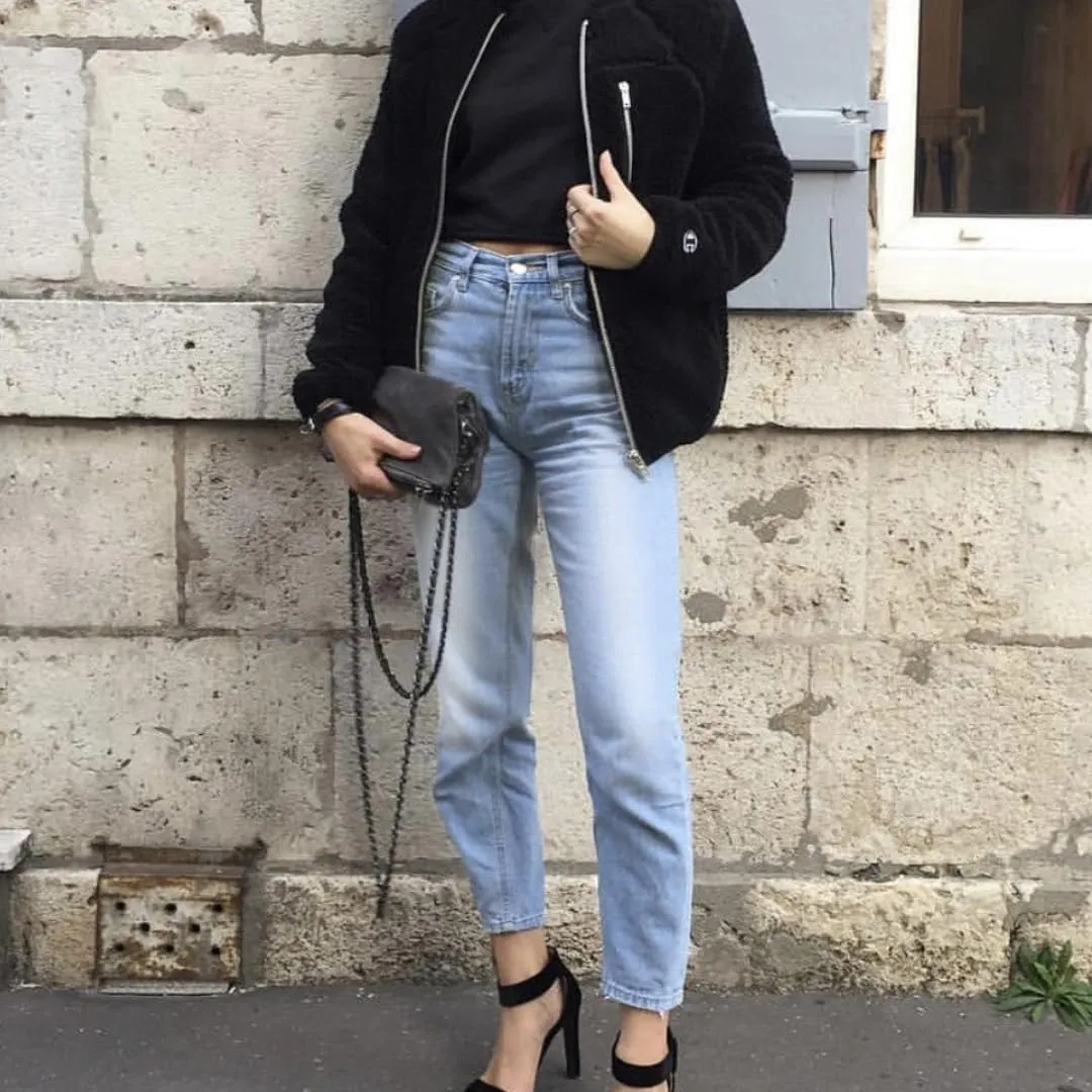 Women's High Waisted Jeans Baggy Metallic Glitter Straight Leg Ripped Denim Pants