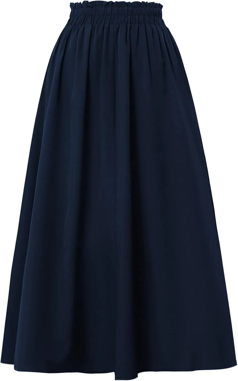 Women's Maxi Skirt Summer Trendy Elastic High Waisted Boho Casual Beach Flowy Swing Long Skirts with Pockets