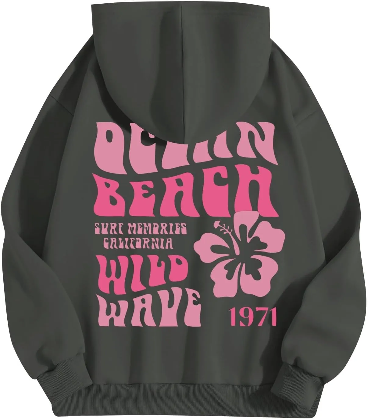 Women's Oversized Full Zip Hoodies Y2K Cute Preppy Graphic Zip Up Sweat Jackets For Teen Girls with Pockets