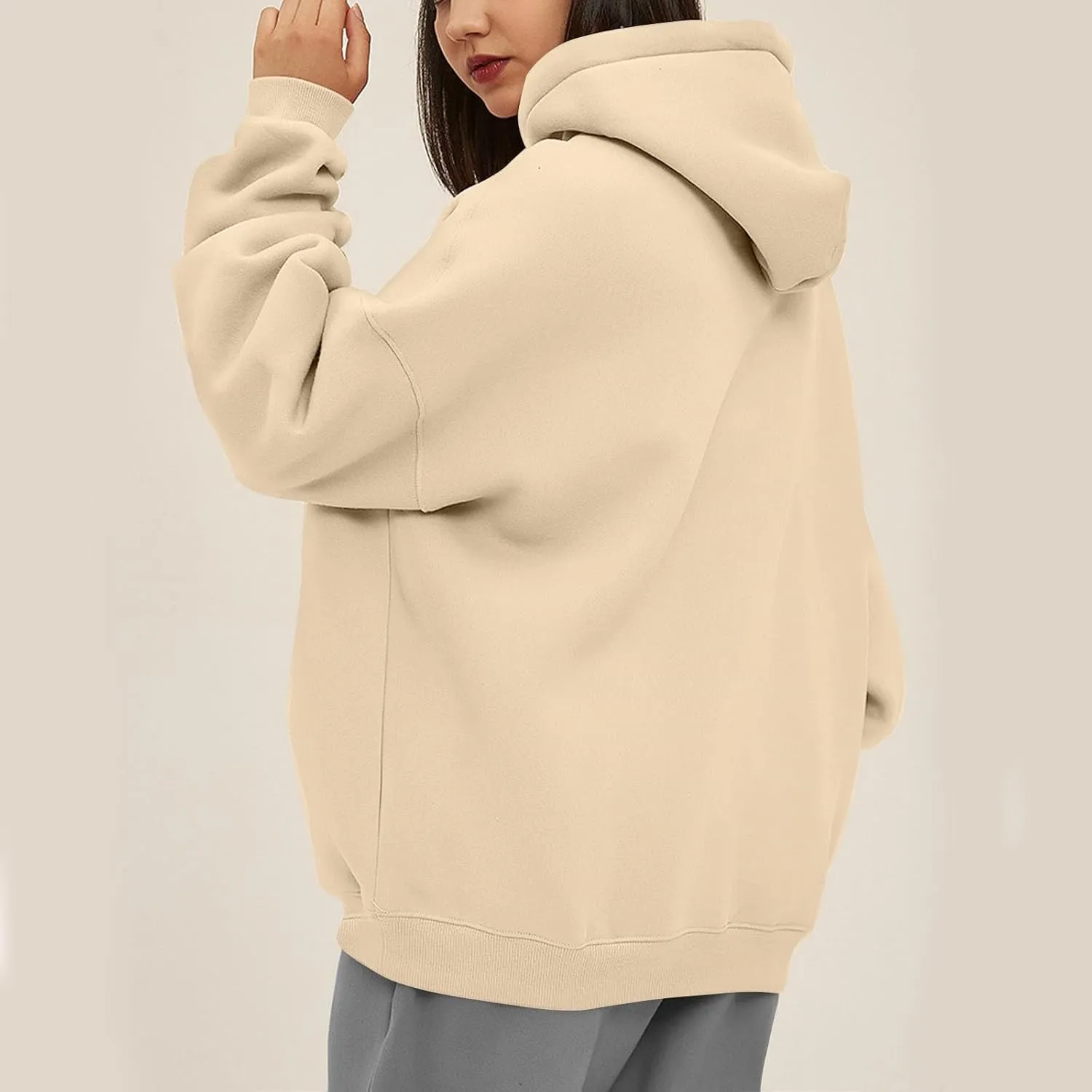 Womens Oversized Hoodies Pullover Comfy Fleece Lined Hooded Sweatshirts Drop Shoulder Winter Sweaters Y2k Hoodie