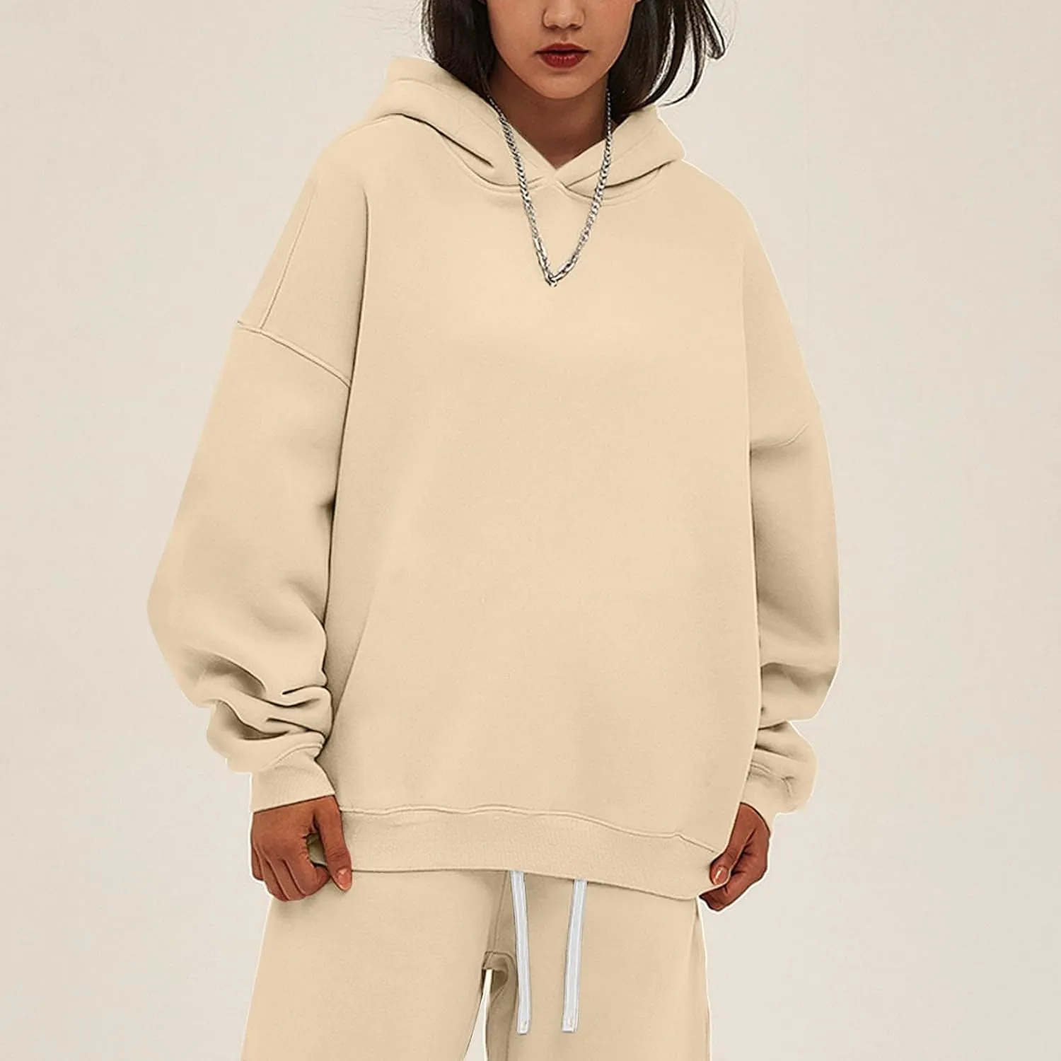 Womens Oversized Hoodies Pullover Comfy Fleece Lined Hooded Sweatshirts Drop Shoulder Winter Sweaters Y2k Hoodie