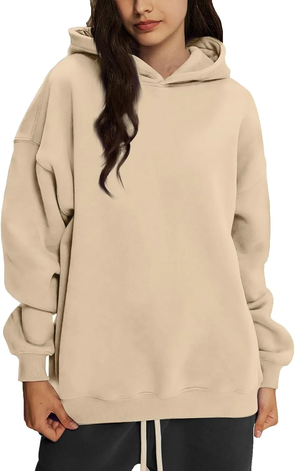 Womens Oversized Hoodies Pullover Comfy Fleece Lined Hooded Sweatshirts Drop Shoulder Winter Sweaters Y2k Hoodie