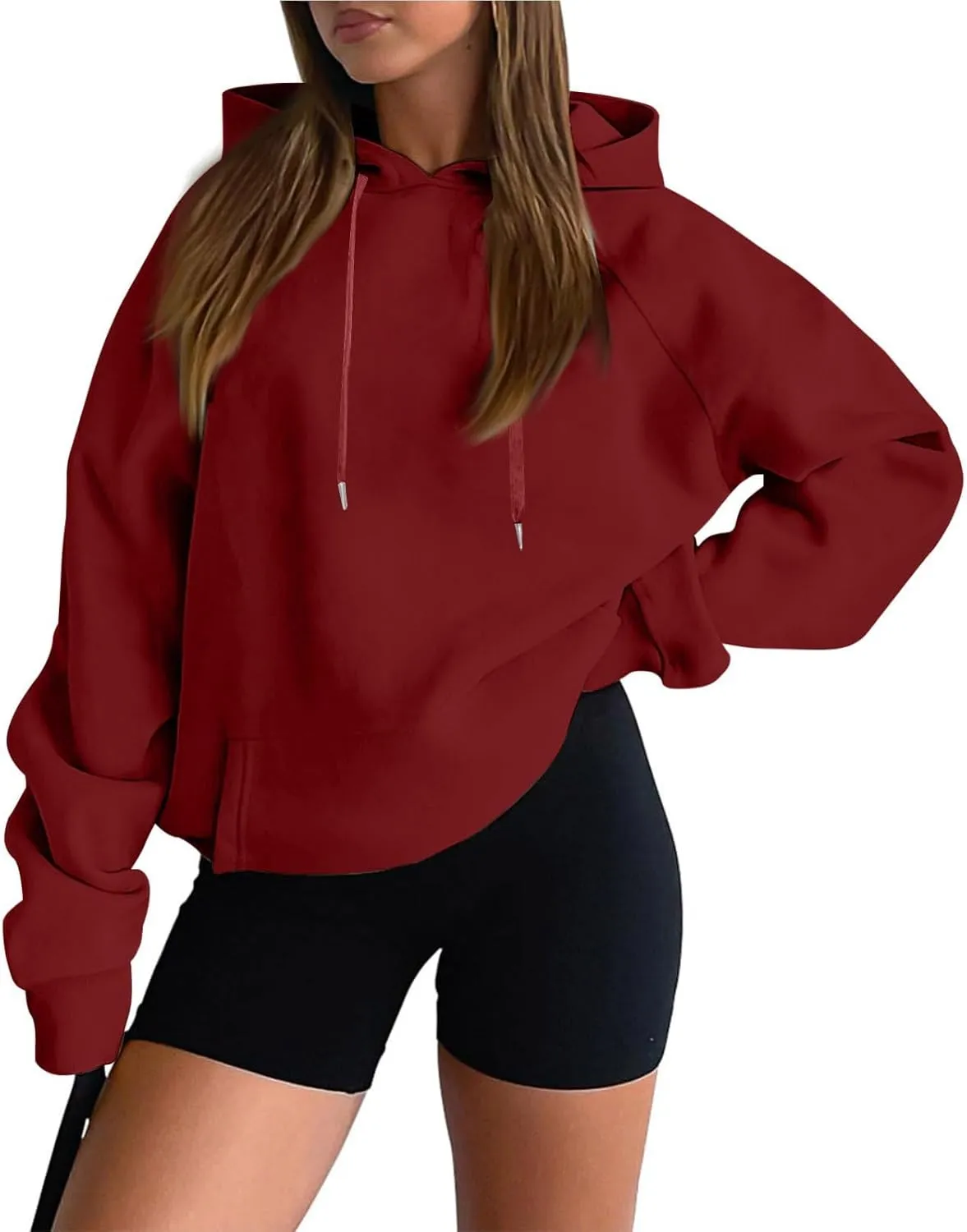 Womens Oversized Hoodies Winter Cute Sweatshirts Drawstring Fleece Hoodie Pullover 2024 Fashion Tops Trendy Outfits