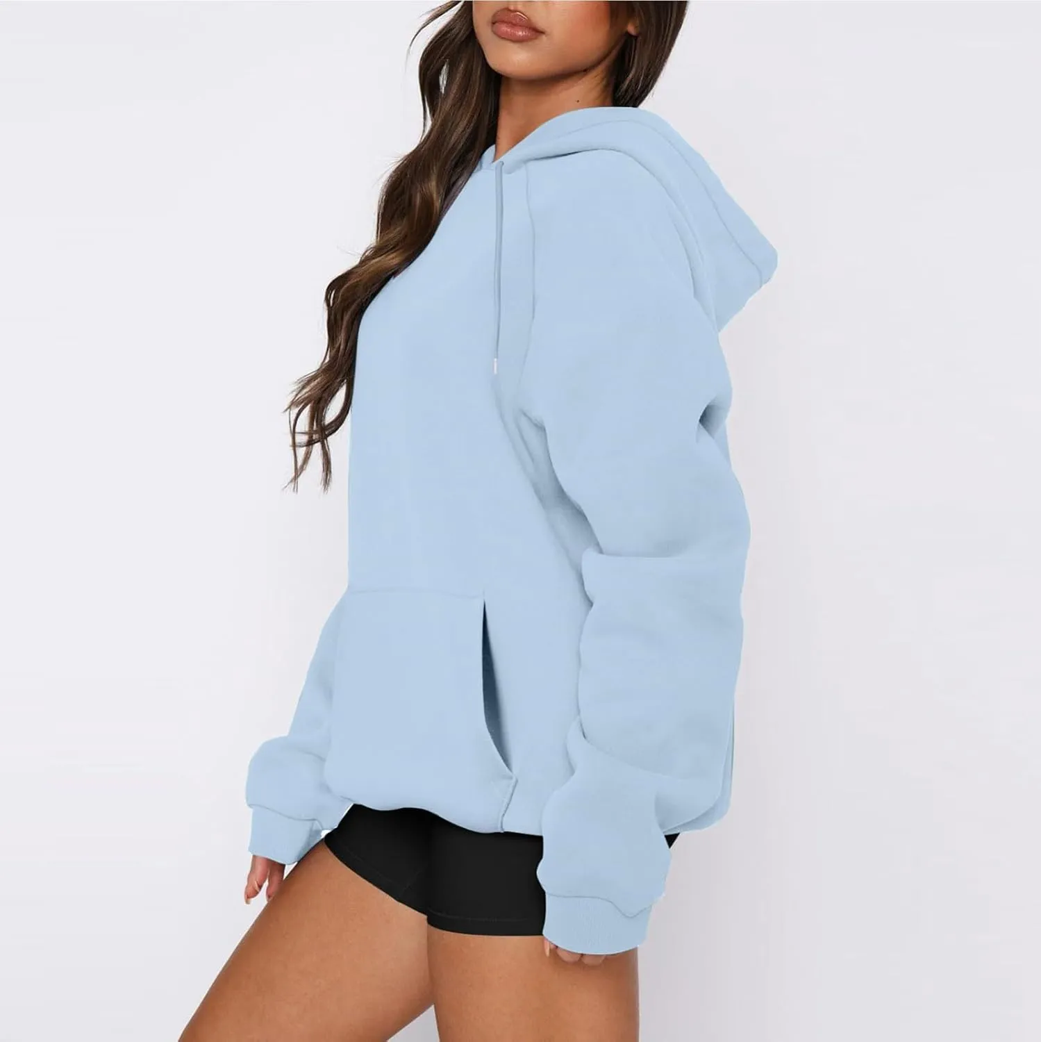 Womens Oversized Hoodies Winter Cute Sweatshirts Drawstring Fleece Hoodie Pullover 2024 Fashion Tops Trendy Outfits