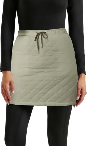 Womens Plaid Skirt Women's Quilted Skirt Insulated Warm Snow Skorts for Hiking Running Zipping Both Way Plaid