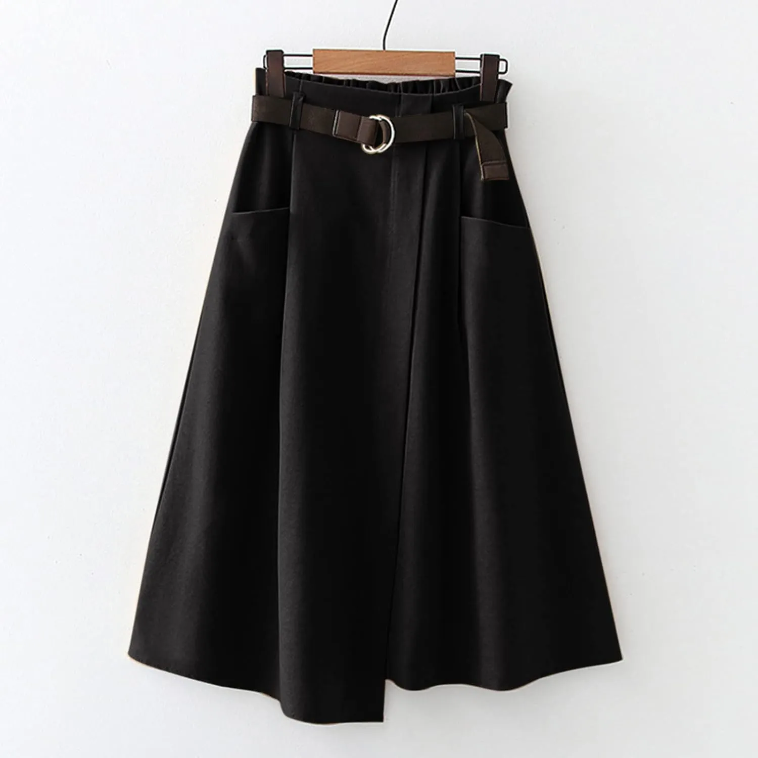 Womens Retro Skirt Skirts for Women Trendy Ruffle Layered Pleated Skirts Solid Ankle Length Midi Skirt Elastic