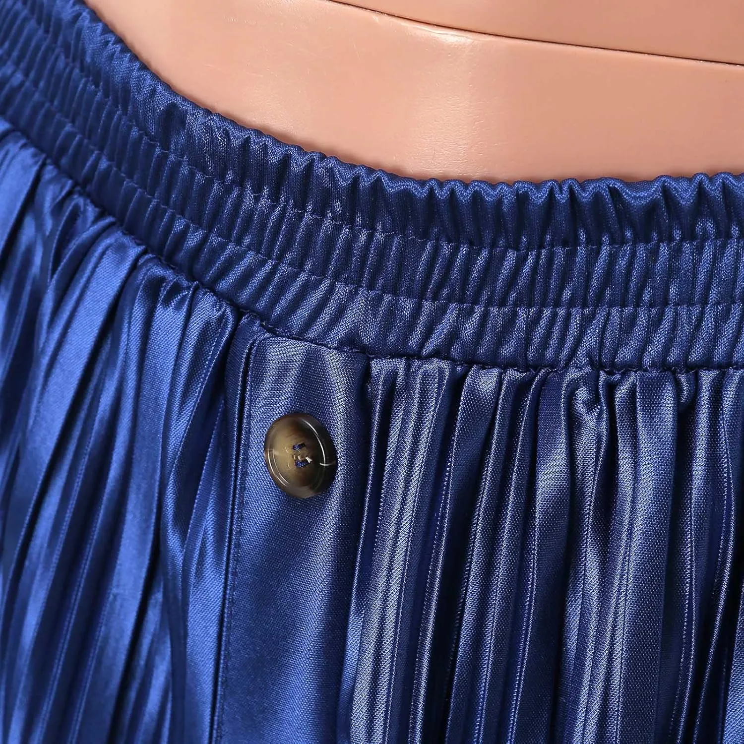 Womens Retro Skirt Women's Elastic Waist Skirts Party Shiny Accordion Pleated Midi Skirt Denim Skirts for Women