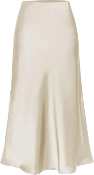 Women's Skirts Elastic Waist High Pure Color Split in The Dress Clothing Spring Outfits