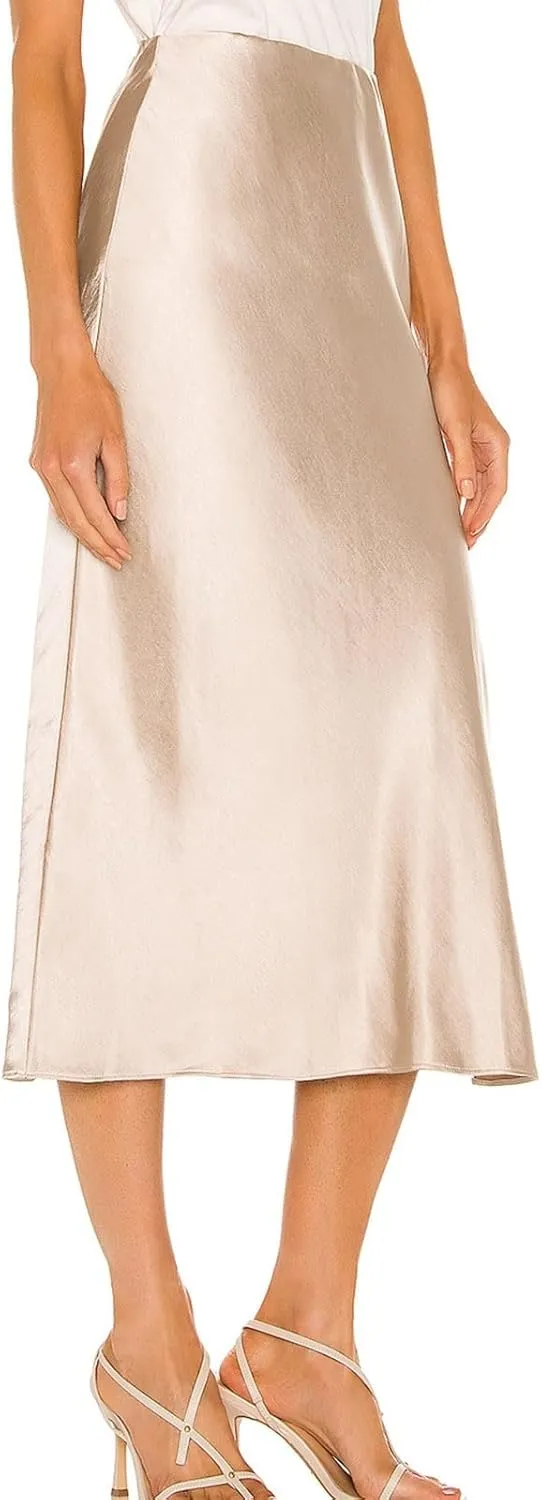 Women's Skirts Elastic Waist High Pure Color Split in The Dress Clothing Spring Outfits