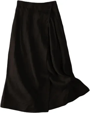 Women's Summer Elastic Swing Midi A Line Skirt Button Front High Waist Skirts Casual Trendy Beach Western Skirts