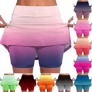 Women's Tennis Skirts with Shorts Underneath High Waisted Workout Athletic Skorts Pockets Skinny Sports Golf Skirts