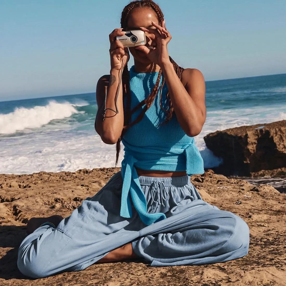 Women's Wide Leg Baggy Casual Lantern Pants Summer Beach High Waisted Capris Yoga Palazzo Elastic Waist Trousers