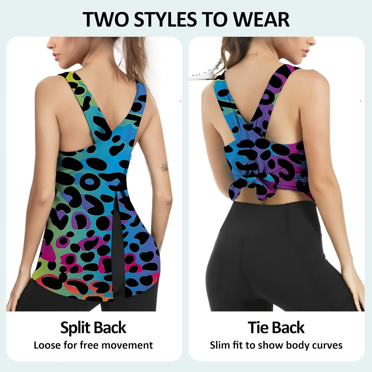 Workout Tank Tops for Women Yoga Tops Loose fit Womens Backless Sleeveless Open Back Running Muscle Tank Shirts