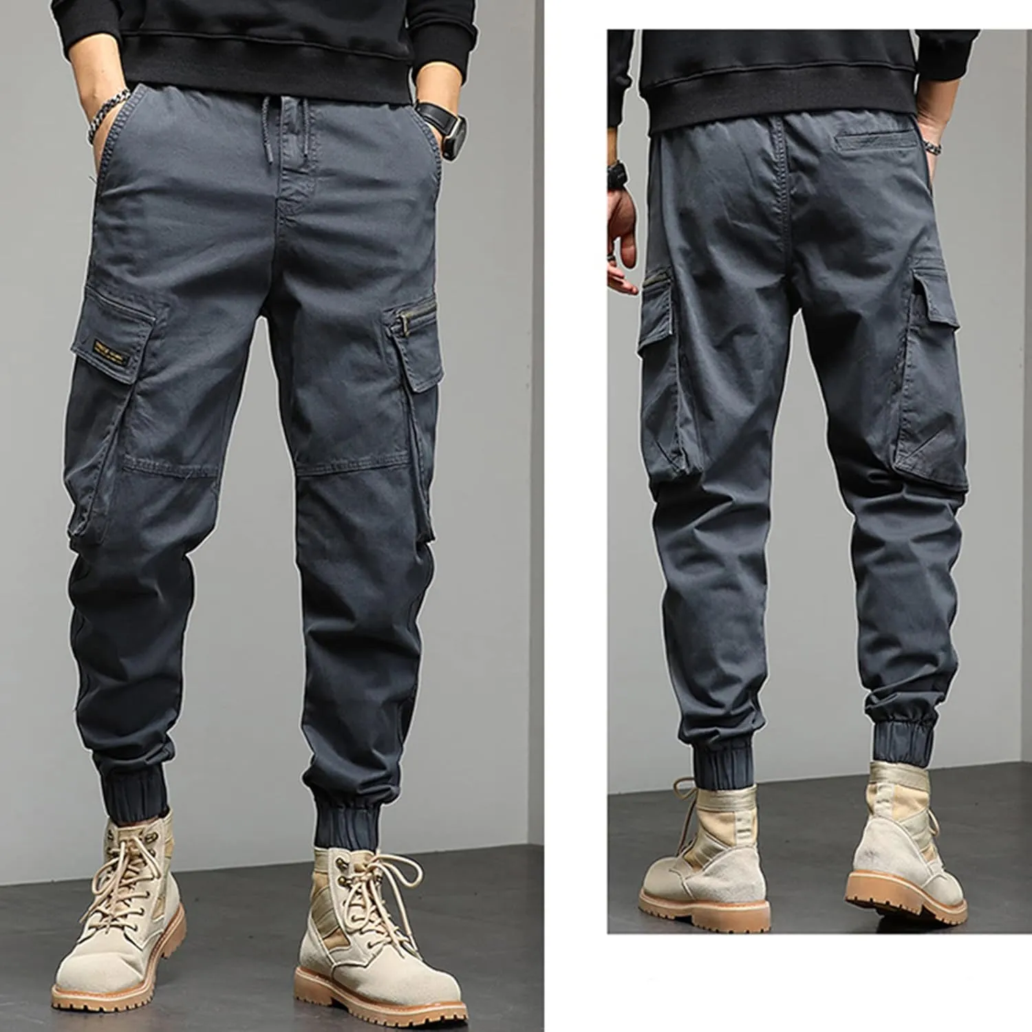 XYXIONGMAO Men's Techwear Hip Hop Cargo Streetwear Harem Tactical Pants Sweatpants Functional Overalls Casual Trousers