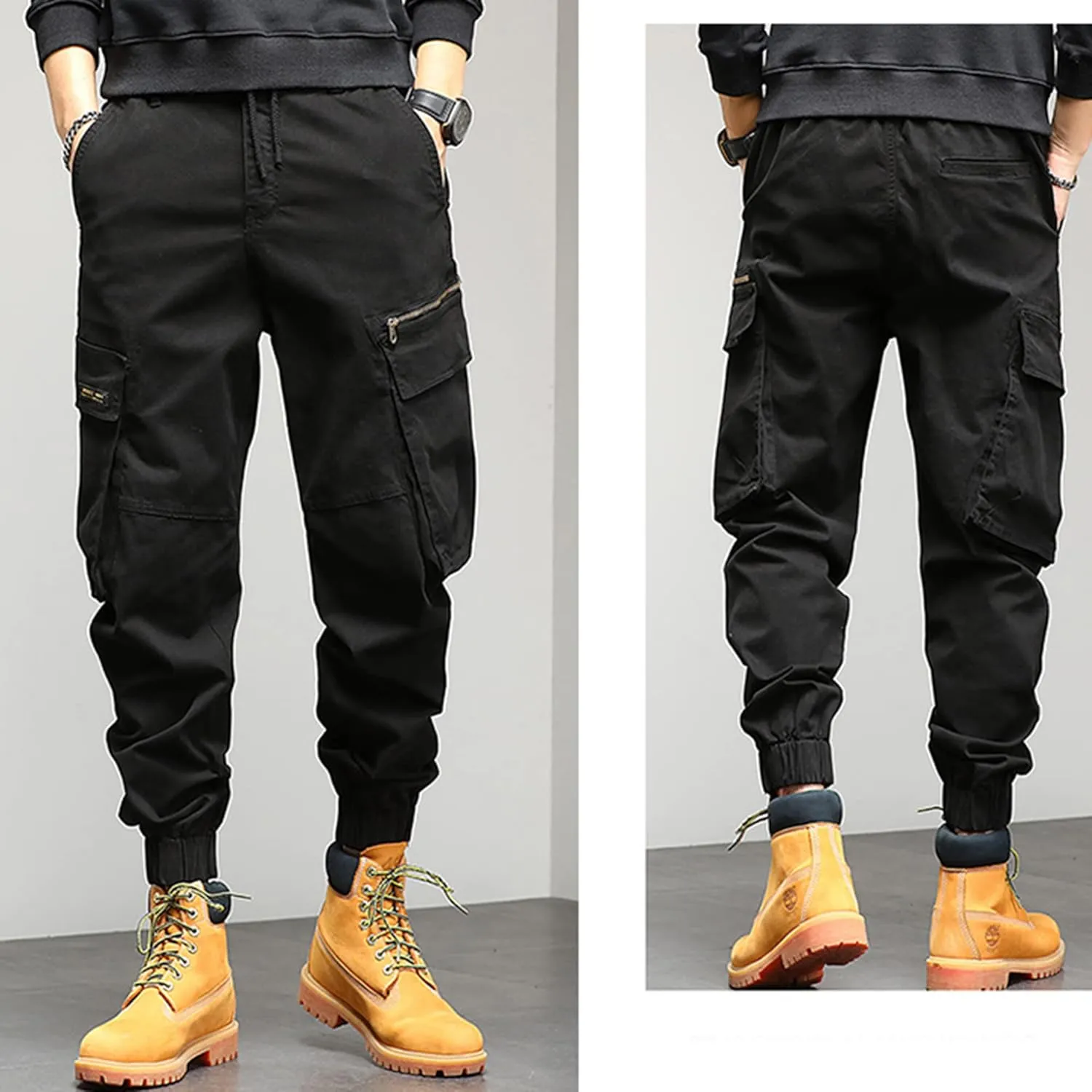 XYXIONGMAO Men's Techwear Hip Hop Cargo Streetwear Harem Tactical Pants Sweatpants Functional Overalls Casual Trousers