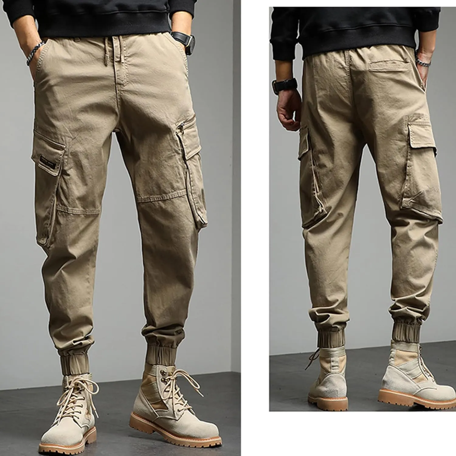 XYXIONGMAO Men's Techwear Hip Hop Cargo Streetwear Harem Tactical Pants Sweatpants Functional Overalls Casual Trousers