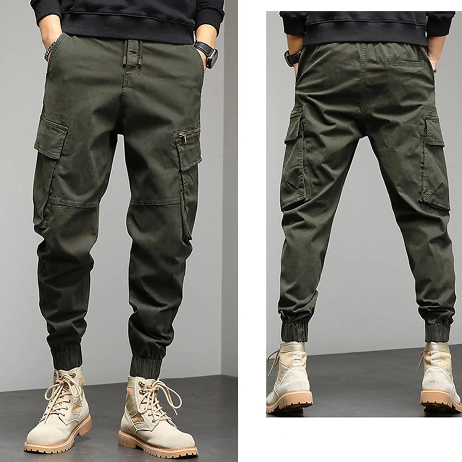 XYXIONGMAO Men's Techwear Hip Hop Cargo Streetwear Harem Tactical Pants Sweatpants Functional Overalls Casual Trousers