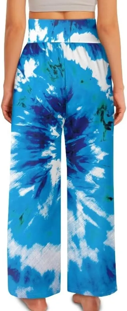 Yuuxorilu Womens Wide Leg Palazzo Pants Casual High Waist Flowy Trousers Loose Lounge Pant with Pockets