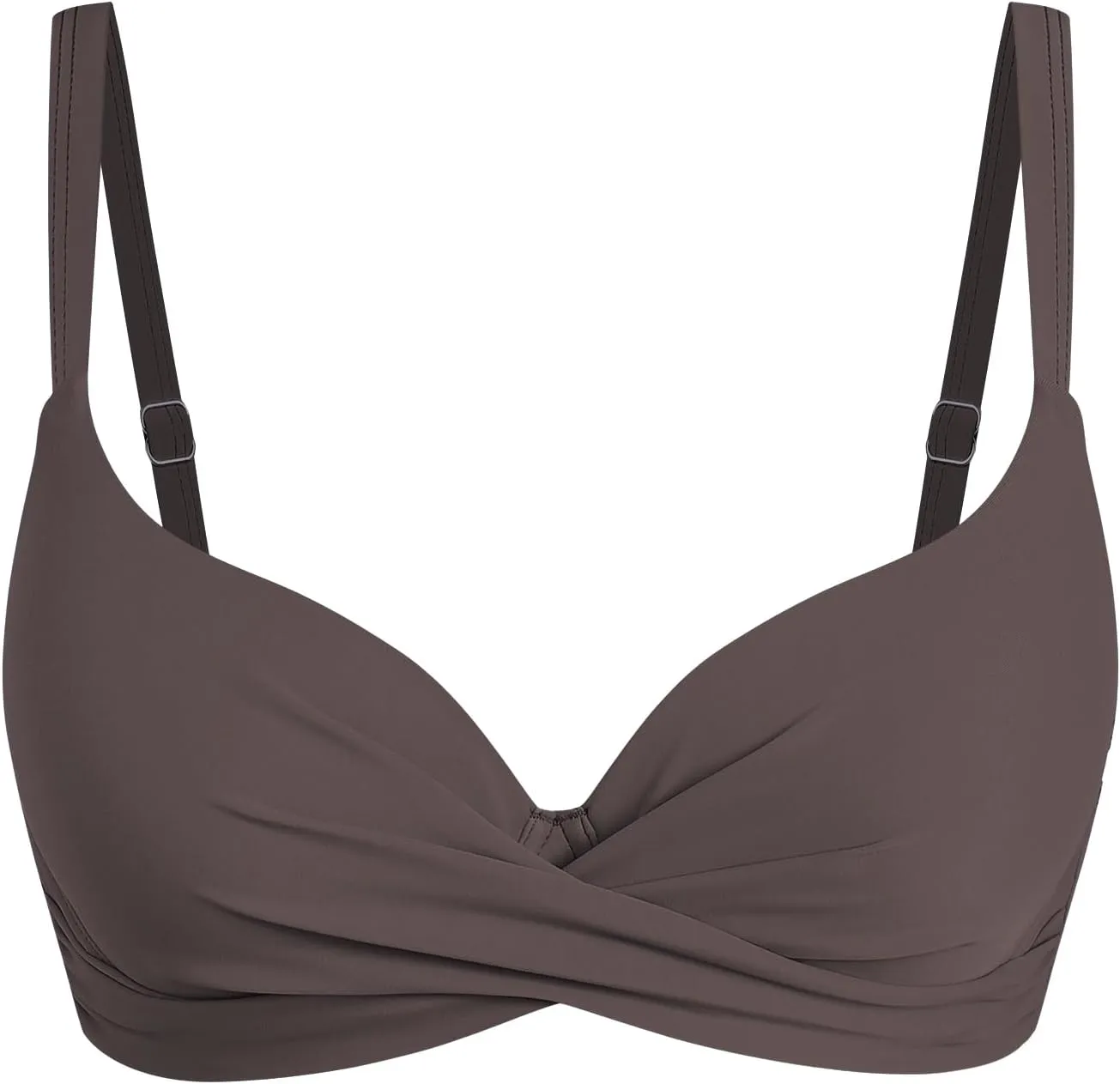 ZAFUL Women Twist Front Underwire Bikini Top Push Up Lace Up Swimsuit Tops Bra Padded Bathing Suit Tops