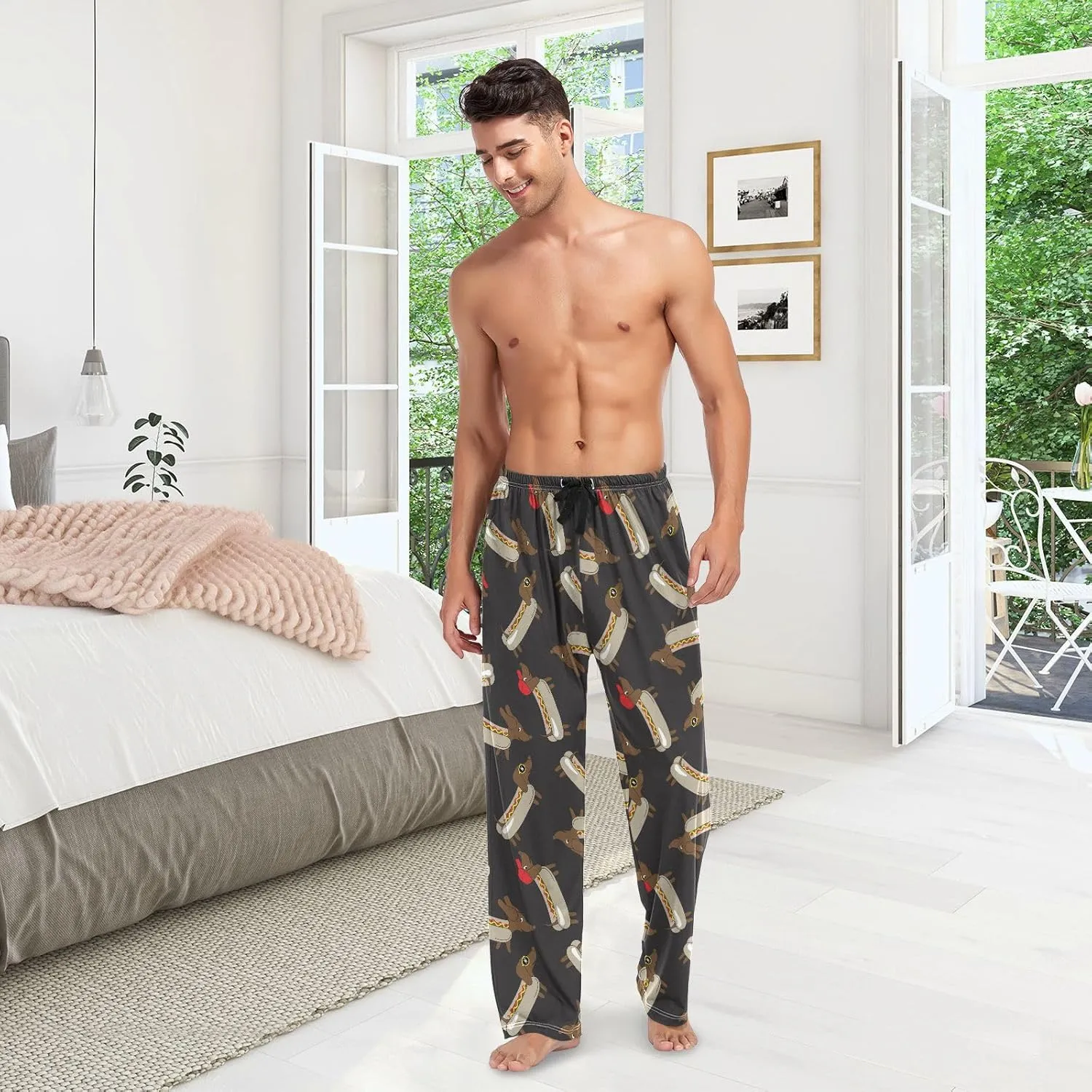 ZZKKO Pajamas Pants for Men, Men's Pajama Bottoms 100% Cotton PJ Lounge Sleepwear Pants for Mens With Pockets
