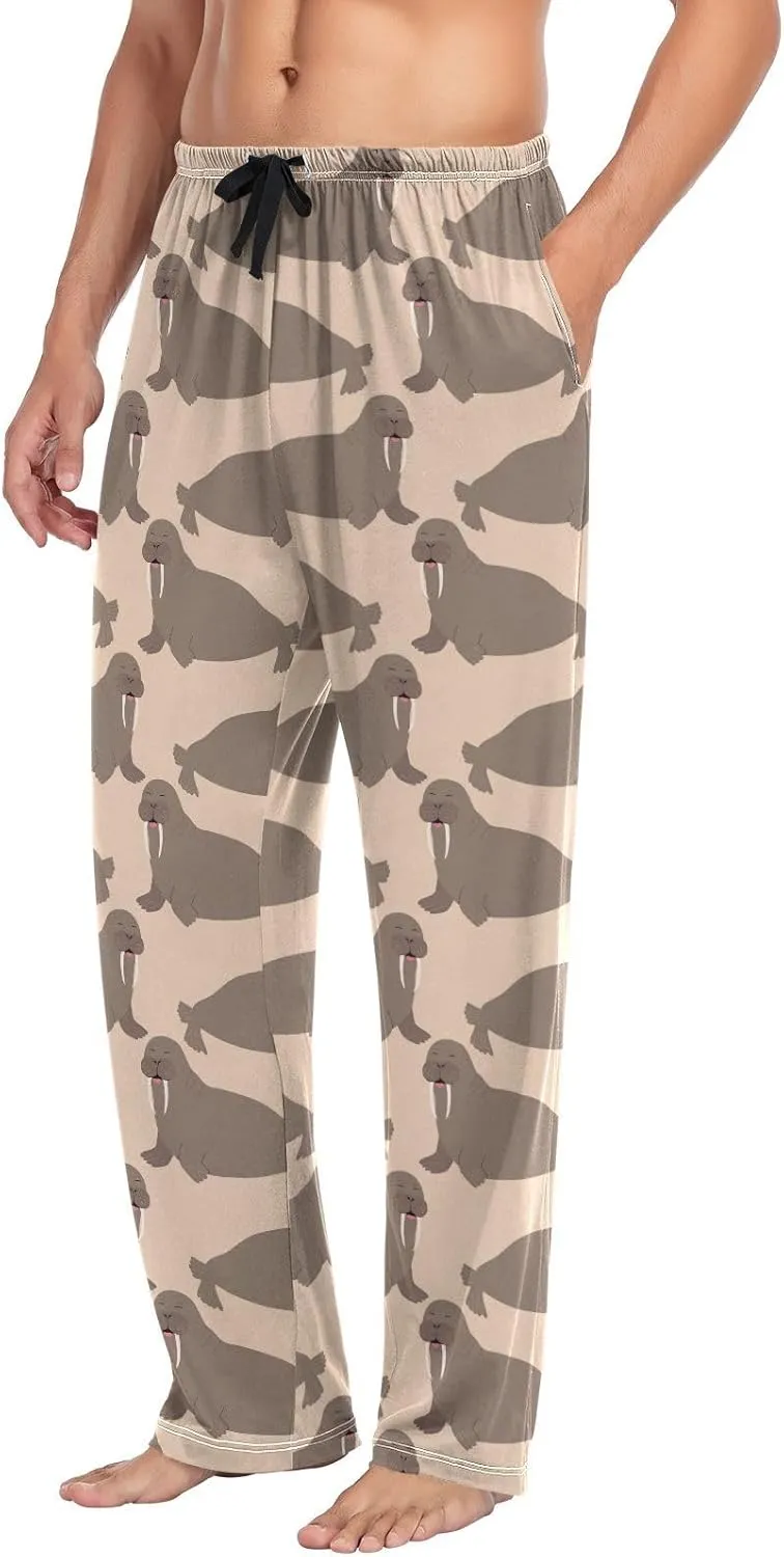 ZZKKO Pajamas Pants for Men, Men's Pajama Bottoms 100% Cotton PJ Lounge Sleepwear Pants for Mens With Pockets