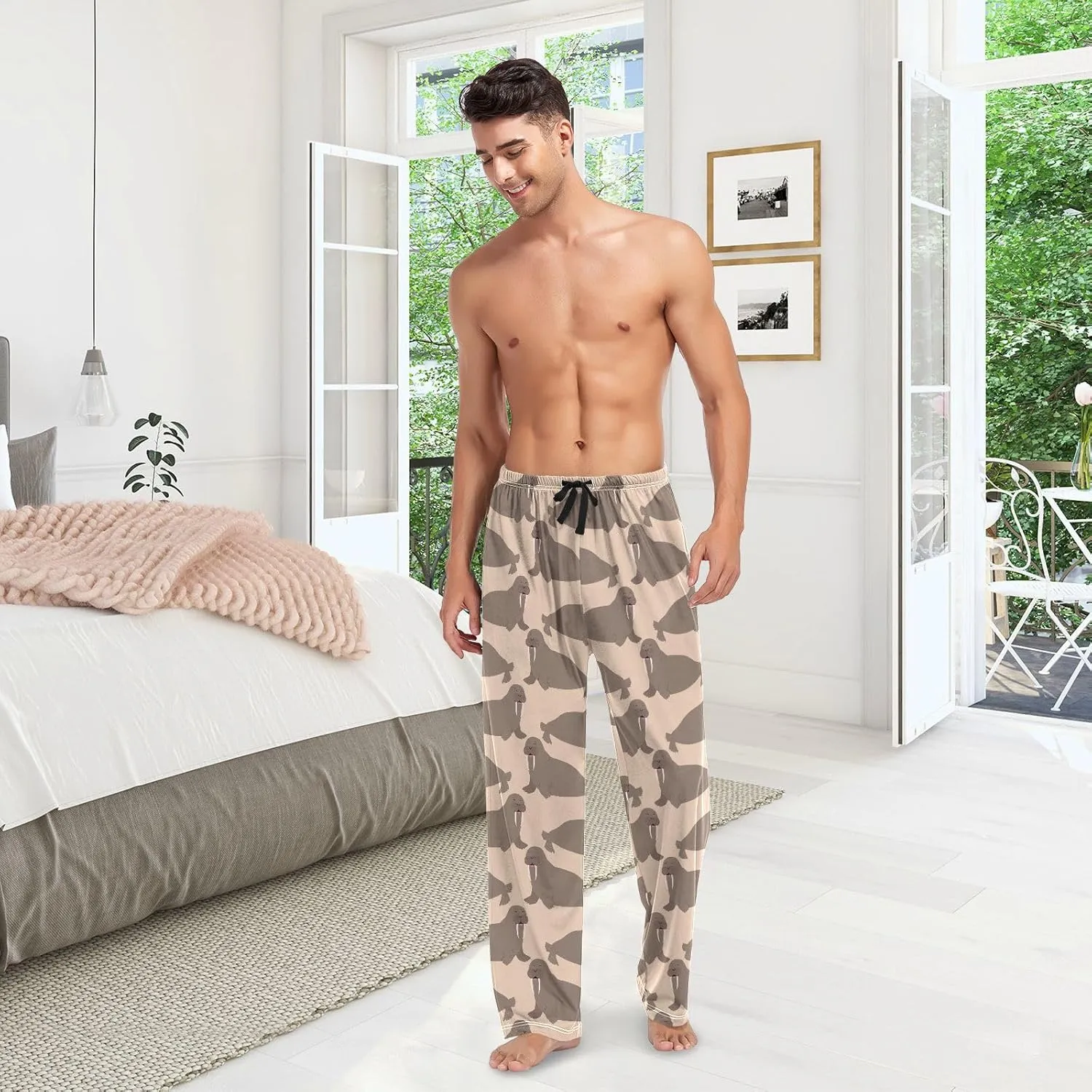 ZZKKO Pajamas Pants for Men, Men's Pajama Bottoms 100% Cotton PJ Lounge Sleepwear Pants for Mens With Pockets
